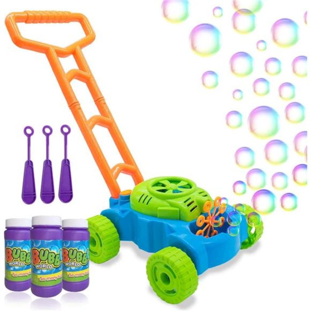 Bubble Lawn Mower for Toddlers, Kids Bubble Blower Maker MachineBoys Girls